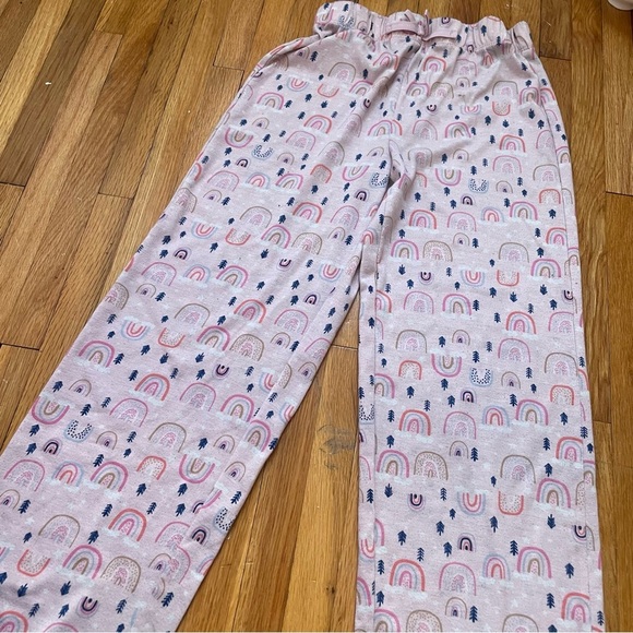 4/$25 Eddie Bauer Pajama Set Girls Medium 10/12 Pink Rainbow Long Sleeve Pants - Picture 13 of 15